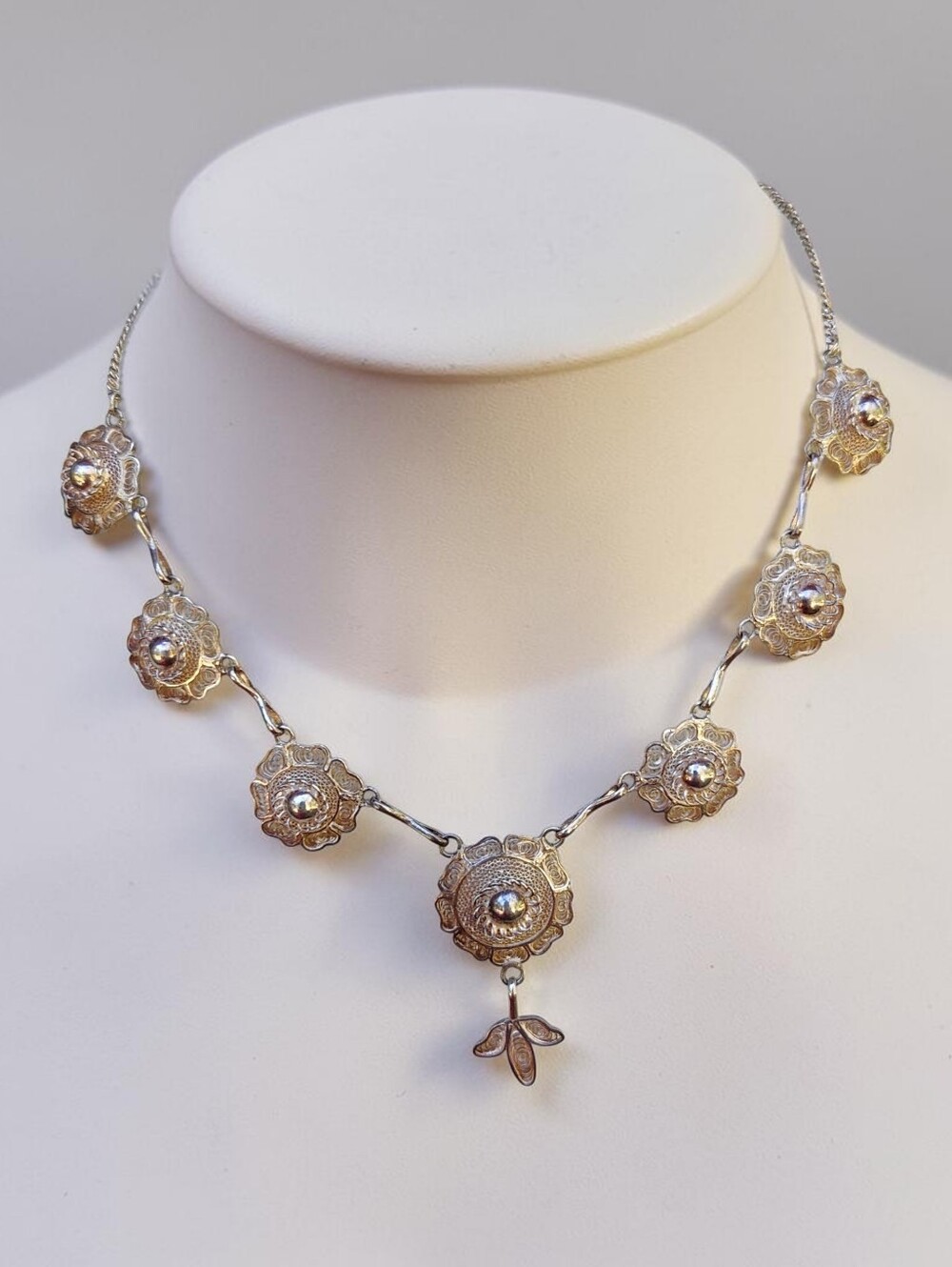 Antique Sterling Silver Ornate Necklace